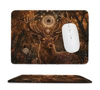 Small Mouse Pad - Forest Elk Gaming Mouse Mat 24 x 20 cm, Computer Mouse Mat with Anti-slip Rubber Base, Easy Gliding, Spill-Resistant Surface, Portable, Ultra Thin Improves Speed and Accuracy c-717
