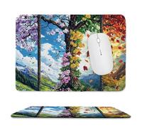 Small Mouse Pad - Four Seasons Tree Gaming Mouse Mat 40 x 30 cm, Computer Mouse Mat with Anti-slip Rubber Base, Easy Gliding, Spill-Resistant Surface, Portable, Improves Speed and Accuracy c-793