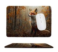 Small Mouse Pad - Fox Animals Gaming Mouse Mat 34 x 28 cm, Computer Mouse Mat with Anti-slip Rubber Base, Easy Gliding, Spill-Resistant Surface, Portable, Ultra Thin Improves Speed and Accuracy c-302