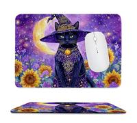 Small Mouse Pad - Moon Cat Gaming Mouse Mat 24 x 20 cm, Computer Mouse Mat with Anti-slip Rubber Base, Easy Gliding, Spill-Resistant Surface, Portable, Ultra Thin Improves Speed and Accuracy c-969