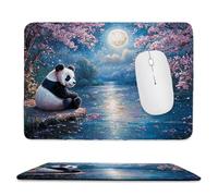 Small Mouse Pad - Moon Panda Gaming Mouse Mat 34 x 28 cm, Computer Mouse Mat with Anti-slip Rubber Base, Easy Gliding, Spill-Resistant Surface, Portable, Ultra Thin Improves Speed and Accuracy c-983