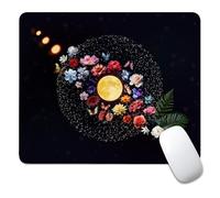 Small Mouse Pad Non-Slip Rubber Base Mousepad for Laptop, Computer & PC Abstract Desk Mat Boho Floral Moon