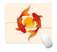 Small Mouse Pad Non-Slip Rubber Base Mousepad for Laptop, Computer & PC Japanese Art Desk Mat Japanese Koi Fish