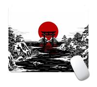 Small Mouse Pad Non-Slip Rubber Base Mousepad for Laptop, Computer & PC Japanese Art Desk Mat Ukiyo-e Torii Gate Sunset