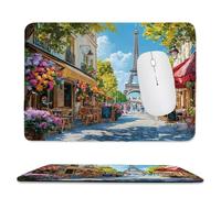 Small Mouse Pad - Paris Street View Gaming Mouse Mat 24 x 20 cm, Computer Mouse Mat with Anti-slip Rubber Base, Easy Gliding, Spill-Resistant Surface, Portable, Improves Speed and Accuracy, Gifts c-20