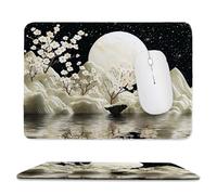 Small Mouse Pad - Scenic Moon Gaming Mouse Mat 40 x 30 cm, Computer Mouse Mat with Anti-slip Rubber Base, Easy Gliding, Spill-Resistant Surface, Portable, Ultra Thin Improves Speed and Accuracy c-229