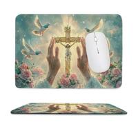 Small Mouse Pad - The White Dove Of The Cross Gaming Mouse Mat 24 x 20 cm, Computer Mouse Mat with Anti-slip Rubber Base, Easy Gliding, Waterproof Surface, Portable, Improves Speed and Accuracy c-776