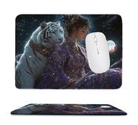 Small Mouse Pad - Tiger Woman Gaming Mouse Mat 30 x 25 cm, Computer Mouse Mat with Anti-slip Rubber Base, Easy Gliding, Spill-Resistant Surface, Portable, Ultra Thin Improves Speed and Accuracy c-520