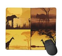 Small Mousepad Computer Mousemat for Man Woman African Grassland Animals Print Mousepads for Wireless Mouses Mousemats with Anti-Slip Base Laptop Mousemat Mousepad for Gaming Home Office 7"x 9"