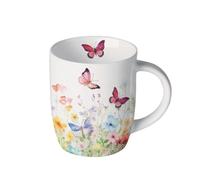 Small mug colorful butterflies and spring flowers