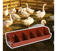 Small Multi-Compartment Poultry Feeder, 18 22 26 in Long Hay Feeder, Feeding Container for Geese Duck Backyard Farm Feeding Equipment(Red L54.5cm/21.5")