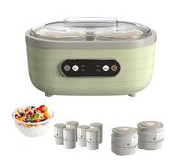 Small Multifunctional Automatic Yogurt Maker with LED Display and Timer, Yoghurt Maker with 2 Large and 6 Small Cups Adjustable Time Constant Temperature Heating Suitable for Yoghurt, Cheese