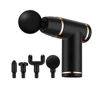 Small Muscle Massage Gun, Mini Handheld Electric Deep Tissue Percussion Muscle Massager for Pain Relief, 8 Speed Quiet Portable Body Fascia Gun Muscle Massager for Athletes with 4 Heads (Black)