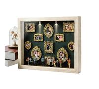 Small Museum Silhouette Box DIY - Mini Figurine DIY Decoration, Mini Museum Shadow Frame - For Wedding Holiday Home Apartment Hotel Living Room Bedroom