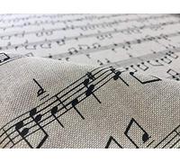 Small Music Notes Designer Curtain Upholstery Cotton Fabric Material - 140cm Wide (1 METRE)