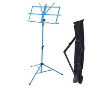 Small Music Stand Portable Metal Shelf Easy Assemble Lift Fold Rack for Home Use (Blue)