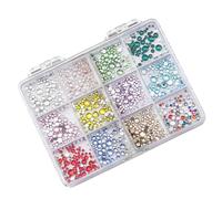 Small Nail Gems 12 Boxes Resin Colorful Decorative Ornaments