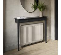 Small & Narrow Black Radiator Cover with Brass Handles -115cm - Noa
