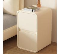 Small Narrow Nightstand, Creative Cream Bedside Shelf, Elegant Bedroom Furniture, Nightstand with 2 Drawers, Modern End Table, Storage Cabinet for Bedroom Living Roo，Cream 11.8in