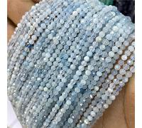 Small Natural Faceted Stone Beads Purple Mica 2/3/4mm Quartzs Amethysts Agates Fluorite Crystal Faceted Beads for Jewelry Making (Color : NO.3 Aquamarine, Size : 2mm About 180pcs)