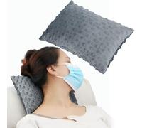 Small Neck Pillow for Recliner Chair, Tiny Head Pillows for Sleeping Mini Neck Support Pillow Airplane Cervical Neck Pain Relief Sitting Up 2 Pcs, Minky Dot Dark Gray