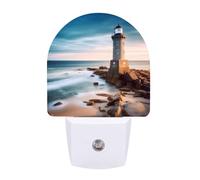 Small Nightlight Beach Lighthouse Night Light Plug in Wall with Dusk to Dawn Photocell Sensor Portable Lamp Warm Night Light for Bedroom Living Room Hallway Stairs
