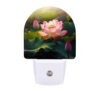 Small Nightlight Beautiful Lotus Flower Night Light Plug in Wall with Dusk to Dawn Photocell Sensor Portable Lamp Warm Night Light for Bedroom Living Room Hallway Stairs