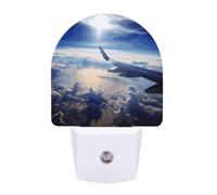 Small Nightlight Beautiful Sky Airplane Night Light Plug in Wall with Dusk to Dawn Photocell Sensor Warm White Night Light for Bedroom Living Room Hallway Stairs Portable Lamp