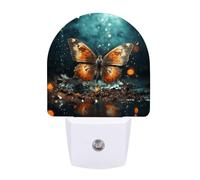 Small Nightlight Butterfly on The Moon Night Light Plug in Wall with Dusk to Dawn Photocell Sensor Portable Lamp Warm Night Light for Bedroom Living Room Hallway Stairs