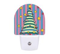 Small Nightlight Cartoon Christmas Tree Shape Night Light Plug in Wall with Dusk to Dawn Photocell Sensor Portable Lamp Warm Night Light for Bedroom Living Room Hallway Stairs