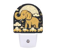 Small Nightlight Cartoon Elephant in The Clouds Night Light Plug in Wall with Dusk to Dawn Photocell Sensor Portable Lamp Warm Night Light for Bedroom Living Room Hallway Stairs
