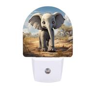 Small Nightlight Cartoon Elephant Night Light Plug in Wall with Dusk to Dawn Photocell Sensor Portable Lamp Warm Night Light for Bedroom Living Room Hallway Stairs
