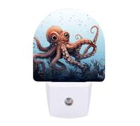 Small Nightlight Octopus in The Sea Night Light Plug in Wall with Dusk to Dawn Photocell Sensor Warm White Night Light for Bedroom Living Room Hallway Stairs Portable Lamp