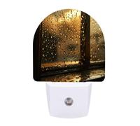 Small Nightlight Rain Hits The Window Night Light Plug in Wall with Dusk to Dawn Photocell Sensor Warm White Night Light for Bedroom Living Room Hallway Stairs Portable Lamp