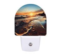 Small Nightlight Sunset View on The Beach Shore Night Light Plug in Wall with Dusk to Dawn Photocell Sensor Warm White Night Light for Bedroom Living Room Hallway Stairs Portable Lamp