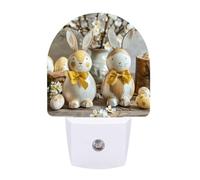 Small Nightlight Two Rabbit Statues Night Light Plug in Wall with Dusk to Dawn Photocell Sensor Portable Lamp Warm Night Light for Bedroom Living Room Hallway Stairs