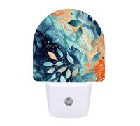 Small Nightlight Watercolor Pattern Night Light Plug in Wall with Dusk to Dawn Photocell Sensor Portable Lamp Warm Night Light for Bedroom Living Room Hallway Stairs