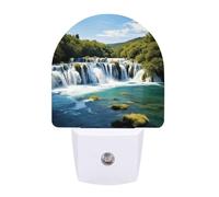 Small Nightlight Waterfalls on Krka River Night Light Plug in Wall with Dusk to Dawn Photocell Sensor Portable Lamp Warm Night Light for Bedroom Living Room Hallway Stairs