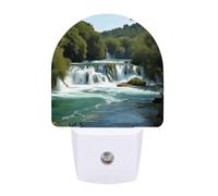Small Nightlight Waterfalls on Krka River Night Light Plug in Wall with Dusk to Dawn Photocell Sensor Portable Lamp Warm Night Light for Bedroom Living Room Hallway Stairs