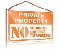 Small No Soliciting Sign For House Private Property No Trespassing Sign,No Loitering,No Soliciting For Home Wooden Bathroom Signs For Home Welcome Sign For Front Por(23X35CM)