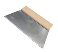 Small Notched Adhesive Spreader Comb 250mm - 4 mm Notch. Steel Blade, Wooden Handle for Tile & Flooring (0933)