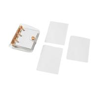 Small Notebook Clear 3 Rings Binder Notebook Loose Leaf 80 Sheet Gridded Pocket Journal Small Planner Notepads Office Stationeries