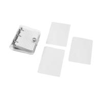 Small Notebook Clear 3 Rings Binder Notebook Loose Leaf 80 Sheet Gridded Pocket Journal Small Planner Notepads Office Stationeries