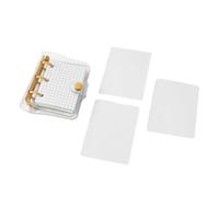 Small Notebook Clear 3 Rings Binder Notebook Loose Leaf 80 Sheet Gridded Pocket Journal Small Planner Notepads Office Stationeries