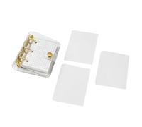 Small Notebook Clear 3 Rings Binder Notebook Loose Leaf 80 Sheet Gridded Pocket Journal Small Planner Notepads Office Stationeries