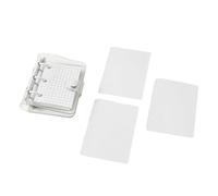 Small Notebook Clear 3 Rings Binder Notebook Loose Leaf 80 Sheet Gridded Pocket Journal Small Planner Notepads Office Stationeries