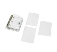 Small Notebook Clear 3 Rings Binder Notebook Loose Leaf 80 Sheet Gridded Pocket Journal Small Planner Notepads Office Stationeries