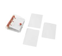 Small Notebook Clear 3 Rings Binder Notebook Loose Leaf 80 Sheet Gridded Pocket Journal Small Planner Notepads Office Stationeries