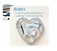 Small Nurse Hug Keepsake Inspirational 2D Acrylic Small Encouragement Card for Nursing Students Hospital Staff Caregivers Graduation Birthday