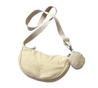 Small Nylon Half-Moon Bag Adjustable Compact Nylon Half-Moon Purses | Casual Messenger Shoulder Compact Casual Day Bag for Work, Dates, Travel, Daily Commute, Shopping, Outdoor, Hiking
